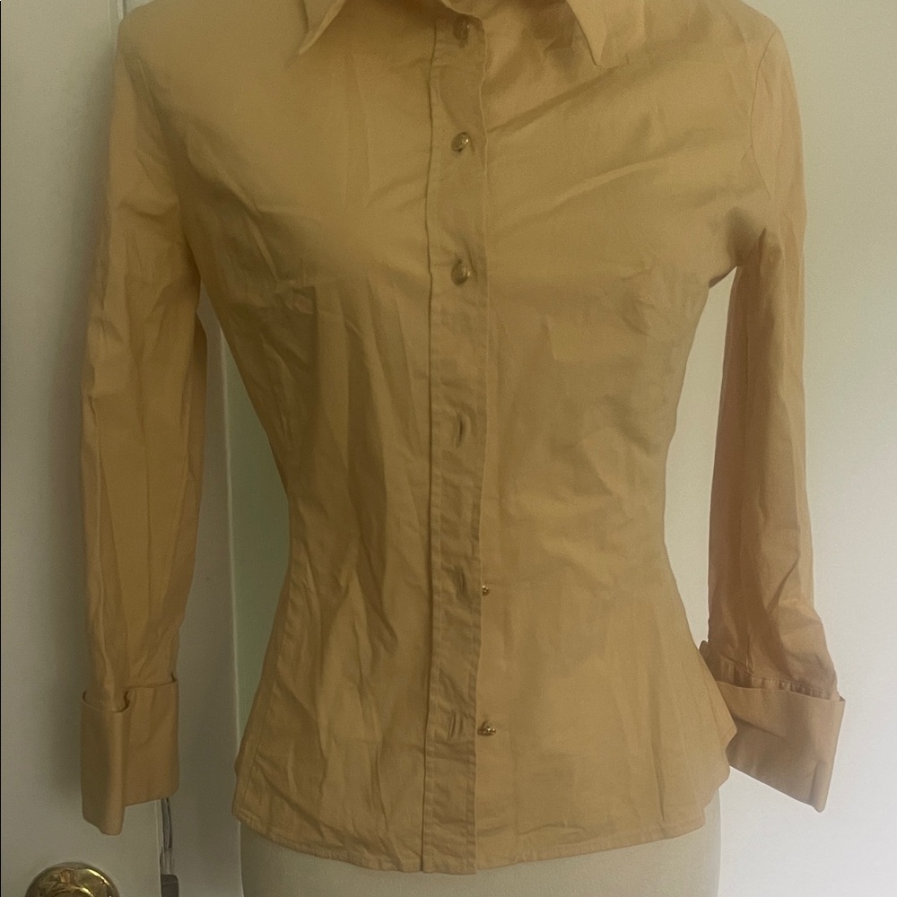 Versace Jeans Collection Beige Button-Down Shirt